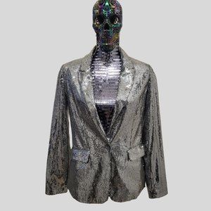 Silver sequin blazer